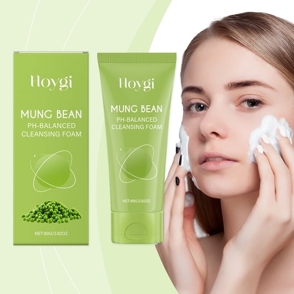 Mung Bean Moisturizing Facial Cleanser for Gentle Pore Cleansing, Soft and Non-Tightening Hydrating Facial Wash