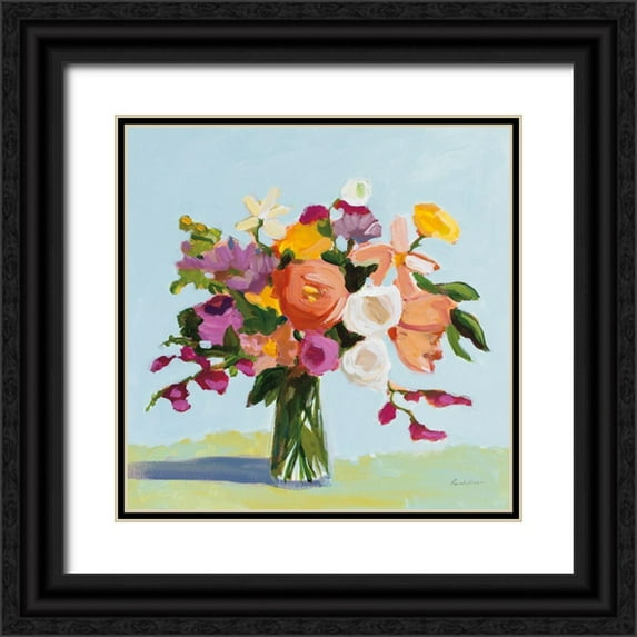 Munger, Pamela 15x15 Black Ornate Wood Framed with Double Matting Museum Art Print Titled - August Blooms