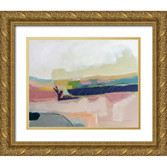 Munger, Pamela 18x15 Gold Ornate Wood Framed with Double Matting Museum Art Print Titled - Fortunate Isles Pink Blue