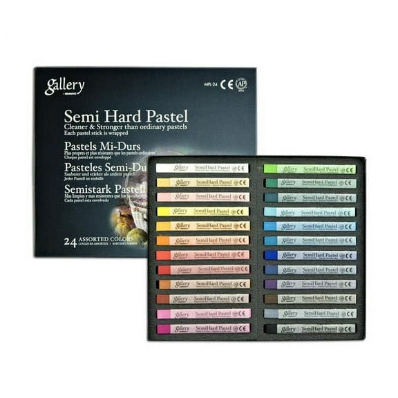 Mungyo Gallery Semi-Hard Pastels Cardboard Box Set of 24 - Assorted Colors