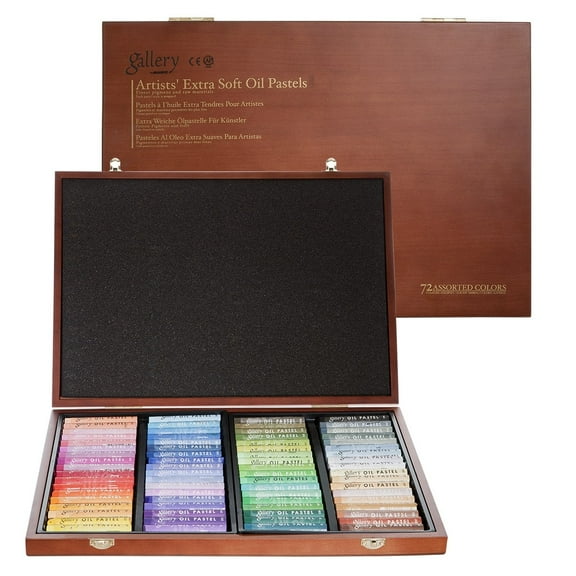 Mungyo Gallery Artists' Soft Oil Pastels - Set of 72, Wooden Box