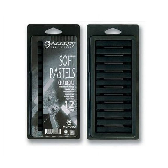 Mungyo Gallery Standard Soft Pastels Blistercard Set of 12 - Charcoal Black