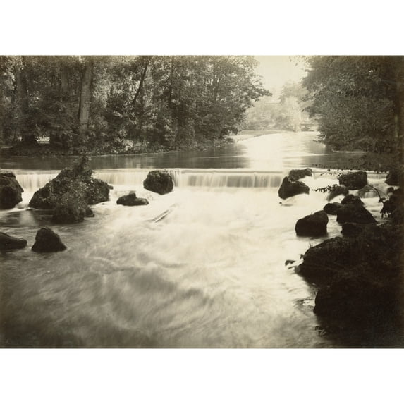 Munich English Garden. Nthe Waterfall In The Englischer Garten In Munich Germany. Photograph C1900. Print by