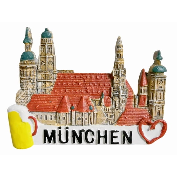 Munich Germany 3D Fridge Magnet Souvenir Gift,Resin Handmade Refrigerator Magnet Home Decoration Collection