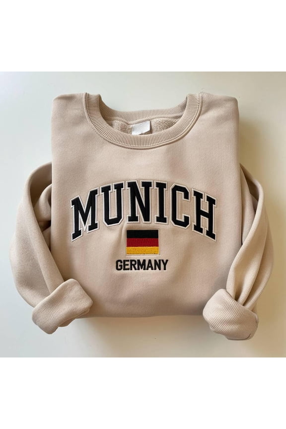Munich Germany Embroidered Sweatshirt, Embroidered City Crewneck, Germany Flag Sweater, Munich Travel Gift,Germany Souvenirs,Unisex Pullover