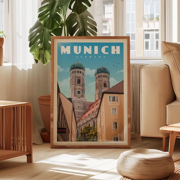 Munich Vintage Poster Munich Travel Print Germany Travel Wall Decor Munich Germany Wall Art Munich Germany Gift Munich Travel Print Art
