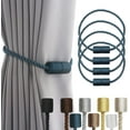 thumbnail image 1 of Municipal 2 Pack Black Strong Magnetic Curtain Tiebacks Outdoor Elegant Decorative Tie Backs Modern Rope Tiebacks for Drapes Window Curtain Holdbacks for Draperies, 1 of 6