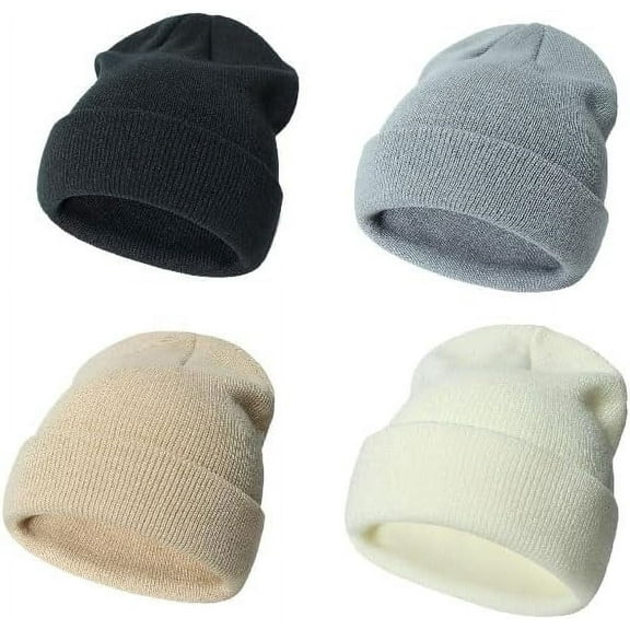 HLSOHJP 4 Packs Toddler Girls Winter Hats Infant Boys Beanie Soft Baby Caps Beanies Kids Knit Winter Hats
