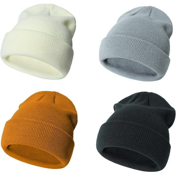 Municipal 4 Packs Toddler Girls Winter Hats Infant Boys Beanie Soft Baby Caps Beanies Kids Knit Winter Hats