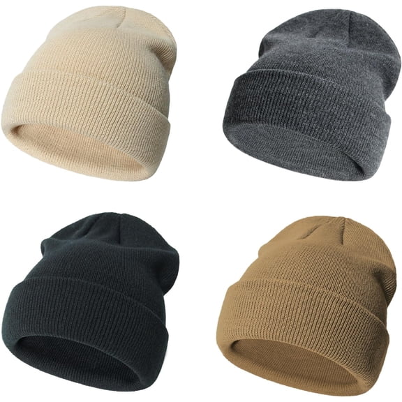 Municipal 4 Packs Toddler Girls Winter Hats Infant Boys Beanie Soft Baby Caps Beanies Kids Knit Winter Hats