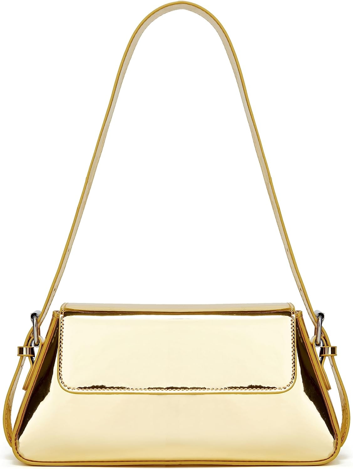 Municipal Bags for Women Patent Leather Tote Shiny Silver