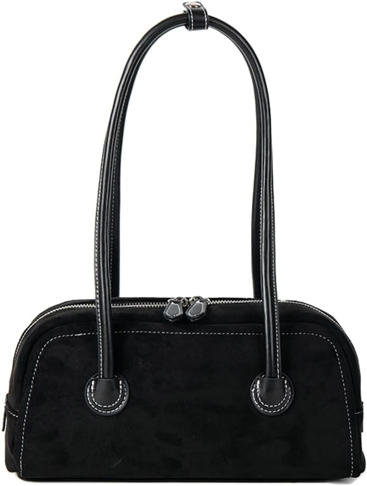 Sac Bandoulière Boston En Suédine Femme - Bandoulière Ajustable - Sac Caban Pour Travail/voyage (Kaki)