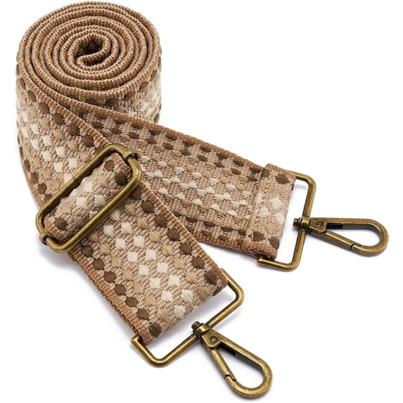 Municipal Bronze Buckles Purse Strap, 2' Wide Crossbody Handbag Strap Adjustable Replacement Shoulder Strap Vintage Embroidery Guitar Style(5CM-Color7)