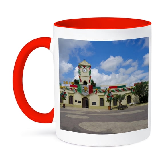 3dRose, Municipal Building, San Jose del Cabo, Mexico - SA13 DPB0733 - Douglas Peebles, 11oz Two-Tone Red Mug