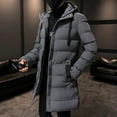 thumbnail image 1 of Municipal Clothing Men Winter Parka Long Section 2 Colors Warm Thicken Jacket Outwear Windproof Coat Hooded Plus Size, 1 of 6