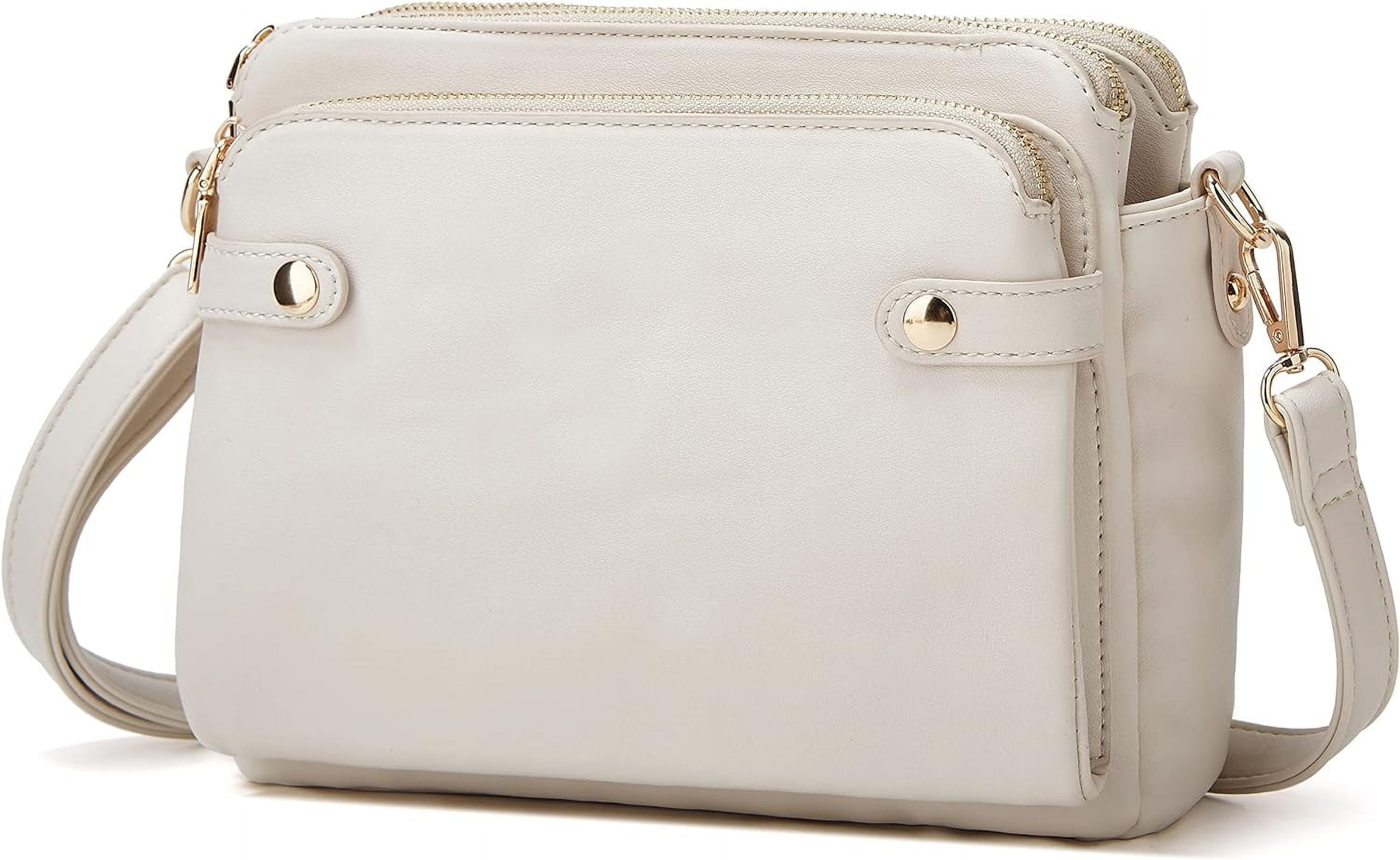 HLSOHJP Crossbody Bags for Women Three-Layer Shoulder Bag Vegan Leather Multiple Compartments Handbag Purses Satchel Hobo Clutch