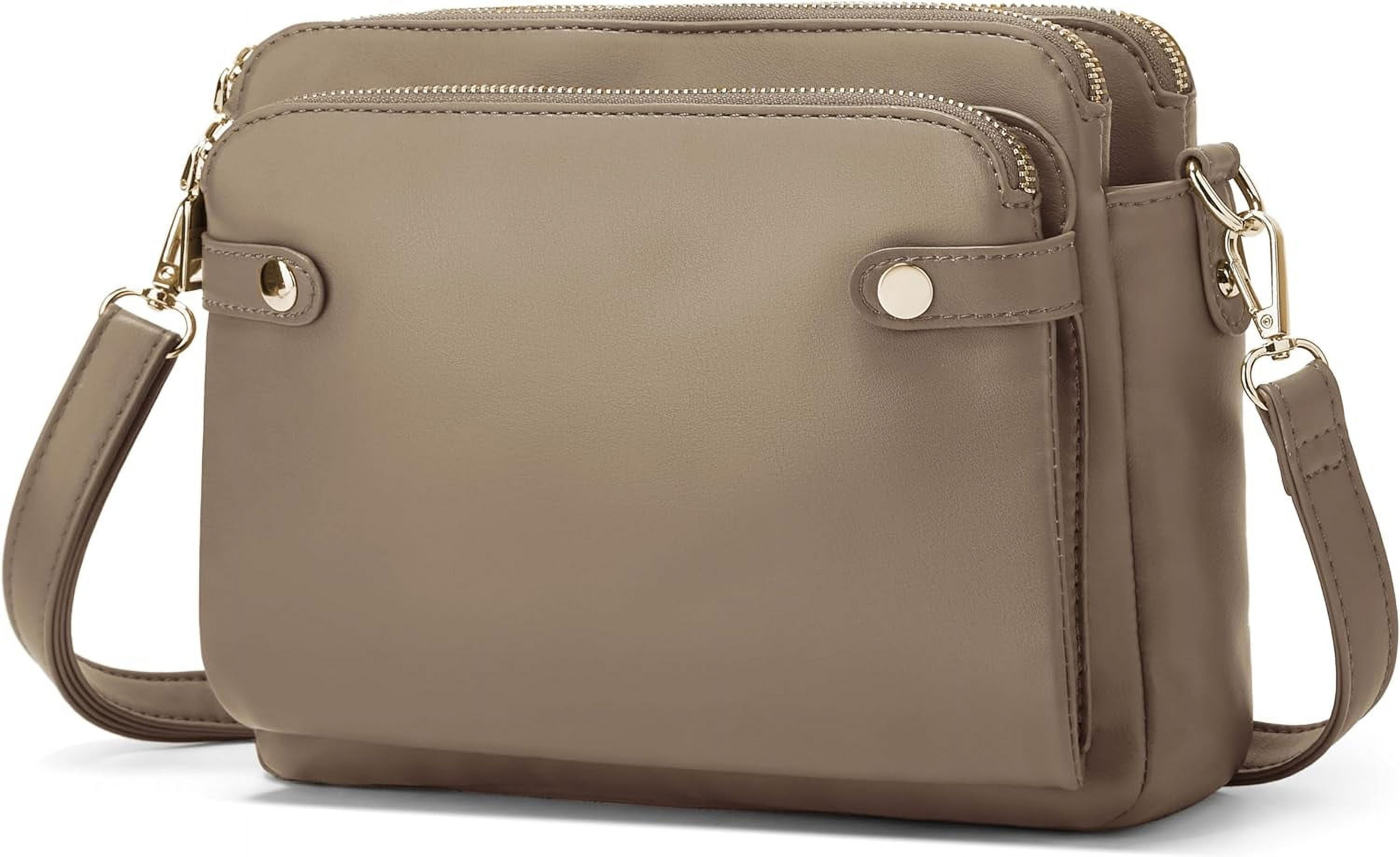 HLSOHJP Crossbody Bags for Women Three-Layer Shoulder Bag Vegan Leather Multiple Compartments Handbag Purses Satchel Hobo Clutch