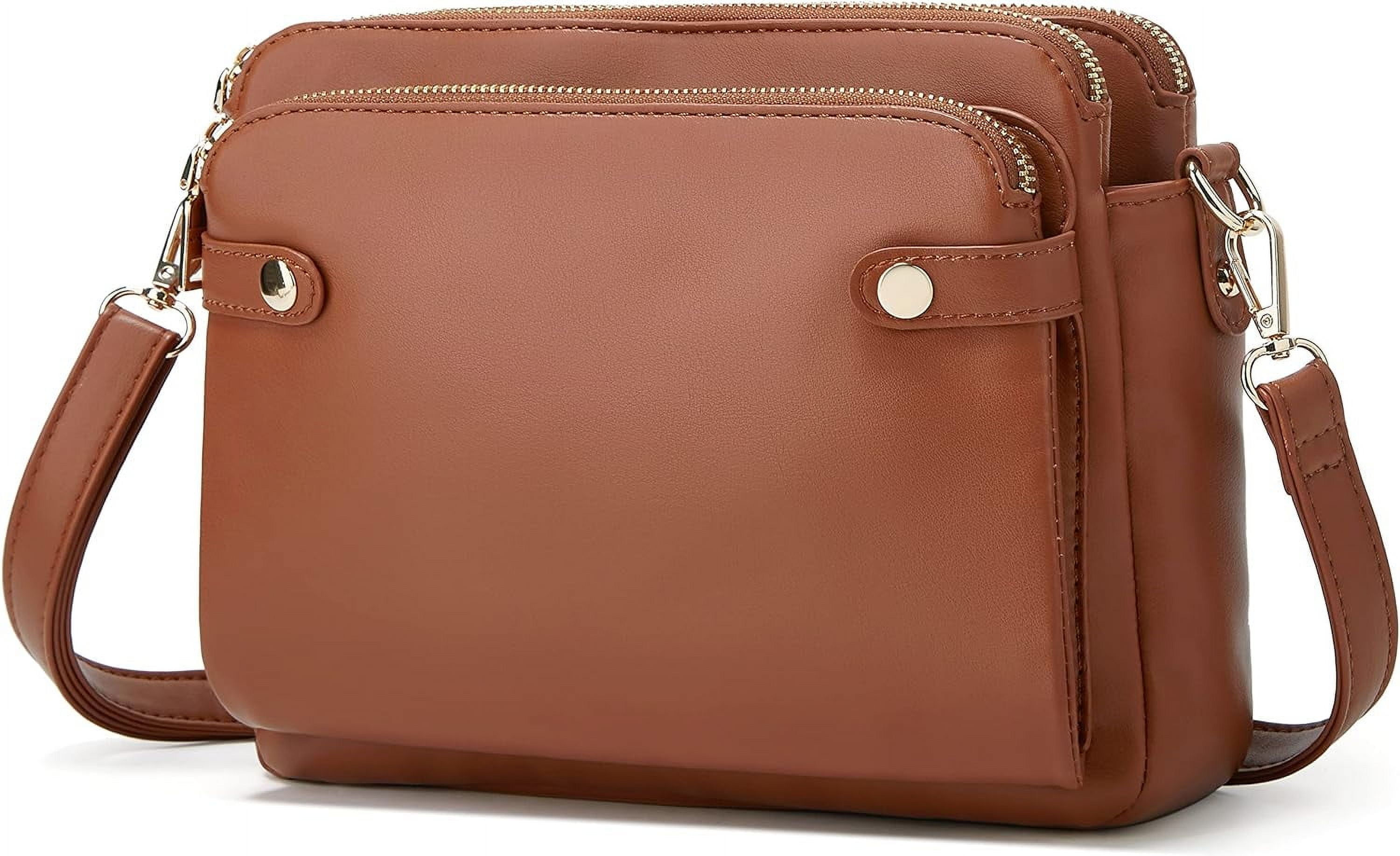 HLSOHJP Crossbody Bags for Women Three-Layer Shoulder Bag Vegan Leather Multiple Compartments Handbag Purses Satchel Hobo Clutch