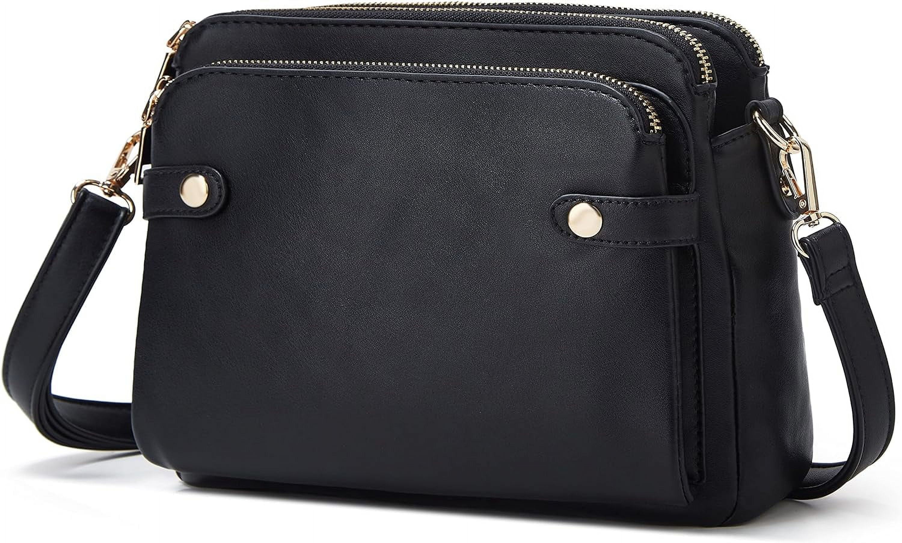 Municipal Crossbody Bags for Women Three-Layer Shoulder Bag Vegan Leather Multiple Compartments Handbag Purses Satchel Hobo Clutch