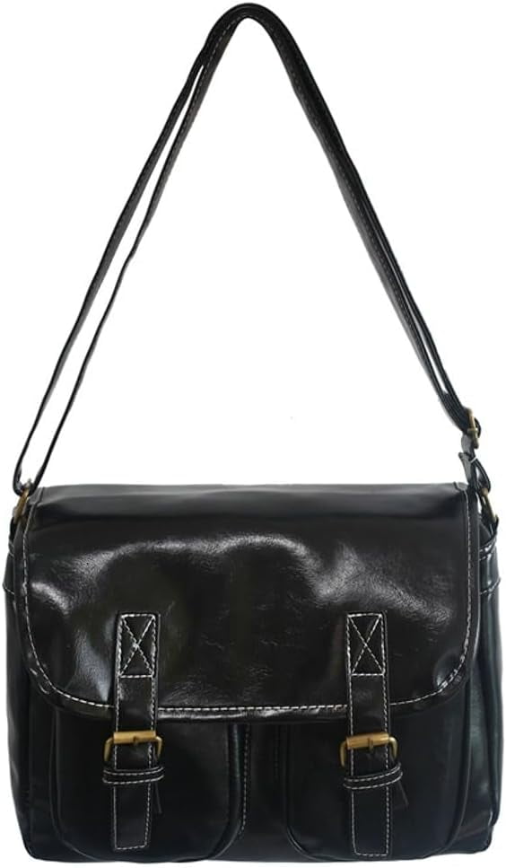 HLSOHJP Crossbody Messenger Bag for Men Women Vintage Shoulder Bags Tote Purse Satchel Handbags with Adjustable Strap