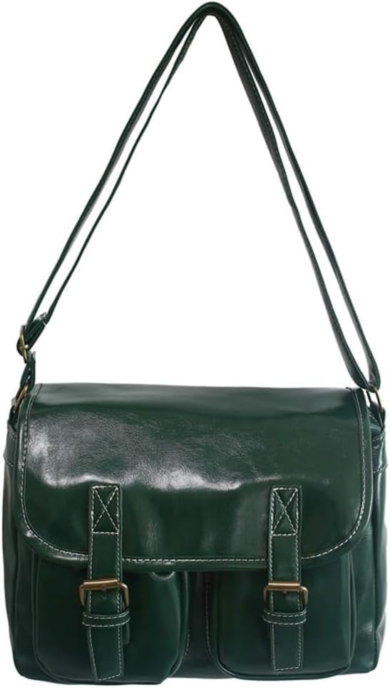 HLSOHJP Crossbody Messenger Bag for Men Women Vintage Shoulder Bags Tote Purse Satchel Handbags with Adjustable Strap