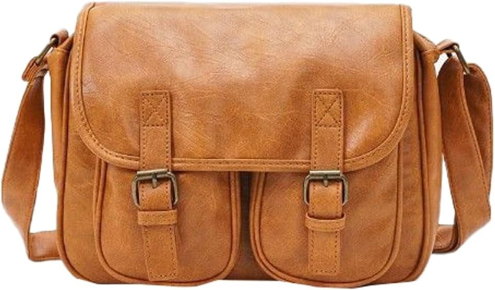 HLSOHJP Crossbody Messenger Bag for Men Women Vintage Shoulder Bags Tote Purse Satchel Handbags with Adjustable Strap