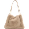 thumbnail image 1 of HLSOHJP Faux Fur Tote Bag Women Fuzzy Hobo Bags Bucket Shoulder Bag Trendy Plush Satchels Crossbody Purse Top-Handle Handbag, 1 of 7