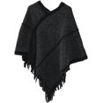 thumbnail image 1 of Municipal Fringed Poncho Sweater Soft Knit Cape Sweater Pullover Shawl Poncho for Women Girls, 1 of 3