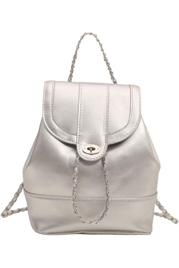 Mini Backpack for Women - Stylish Chain Strap, Ladies Faux Leather Backpack, Ideal for Travel and Everyday Use! (beige)