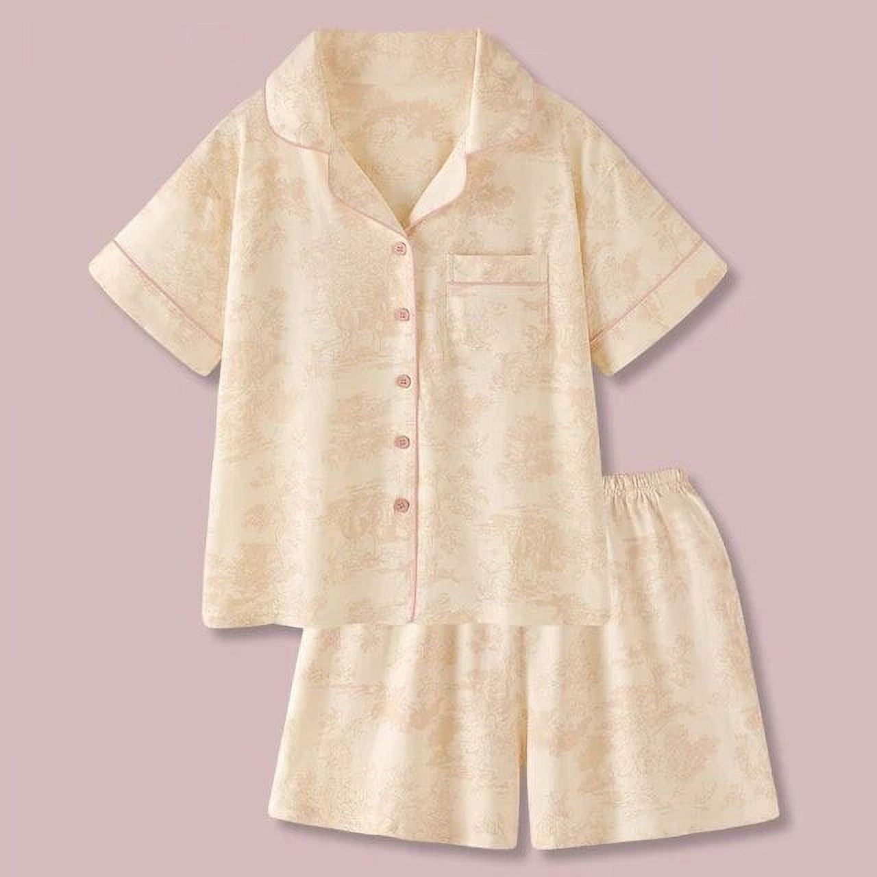 Municipal new 100 cotton pajamas women short sleeve sleepwear full