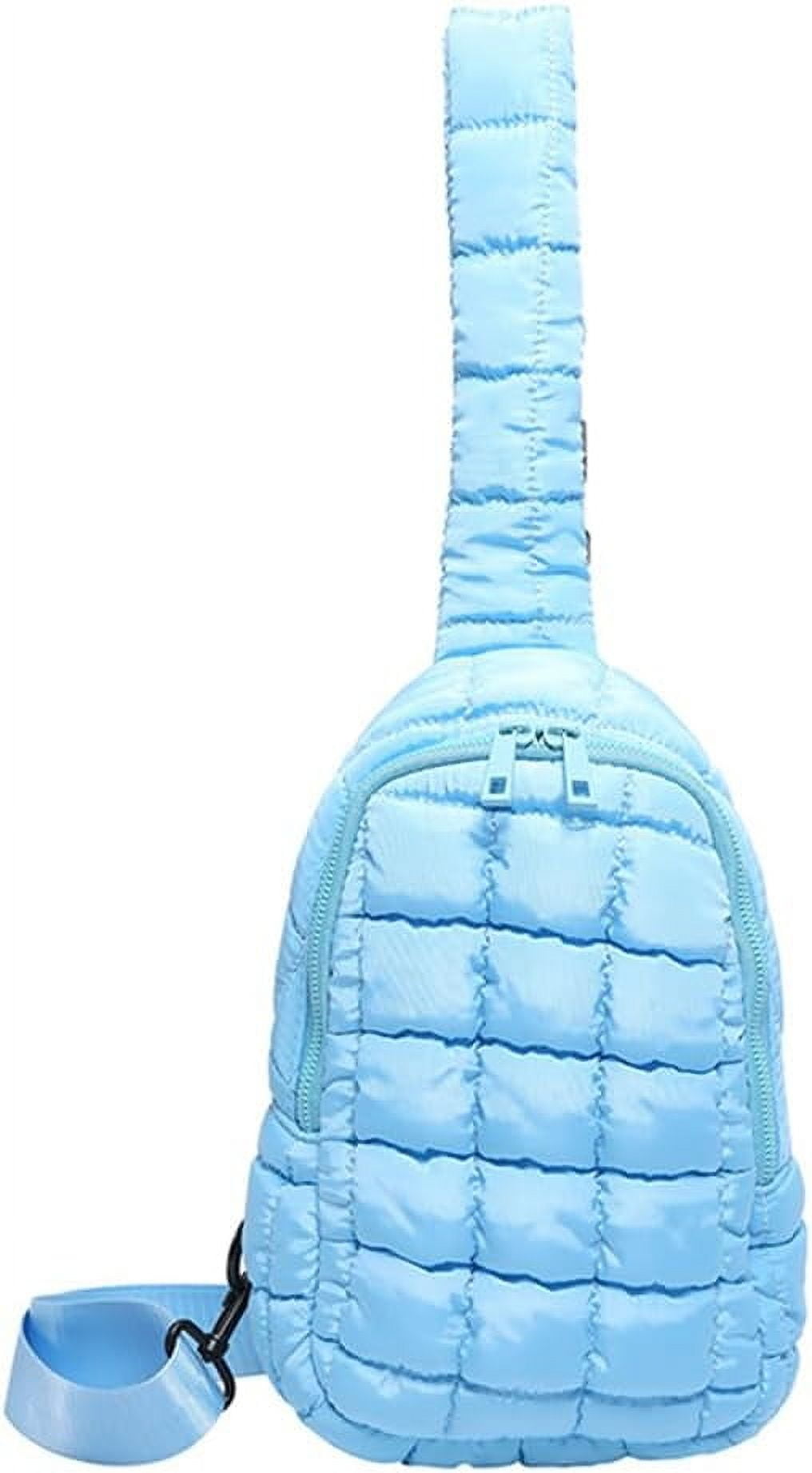 Municipal Puffer Quilted Sling Bag Puffy Crossbody Purse for Women Puffer Fanny Pack Quilted Chest Bag Puffy Waist Bag