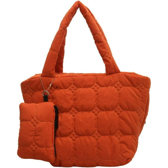 HLSOHJP Puffer Tote Bag for Women Quilted Bag with Small Pouch Tote Bag Puffer Handbag Puffy Cloud Bag