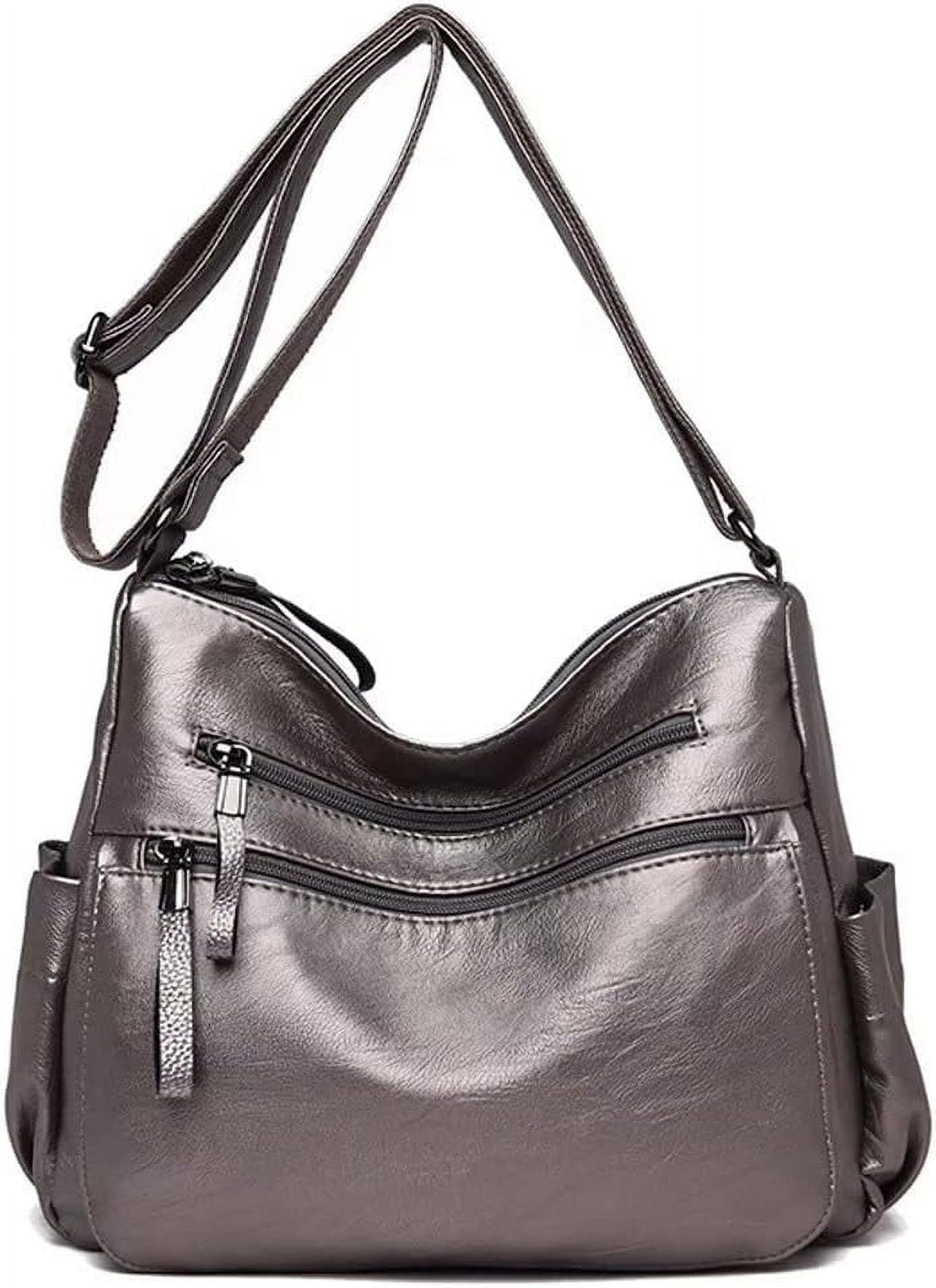 Municipal Shoulder Bag for Women Large Capacity Crossbody Bag PU Leather Satchel Retro Handbag Purse