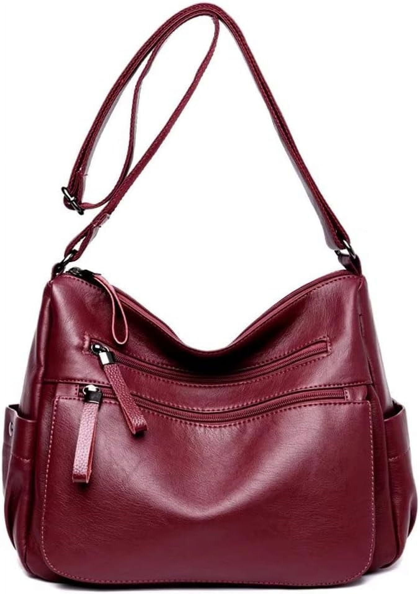 Municipal Shoulder Bag for Women Large Capacity Crossbody Bag PU Leather Satchel Retro Handbag Purse