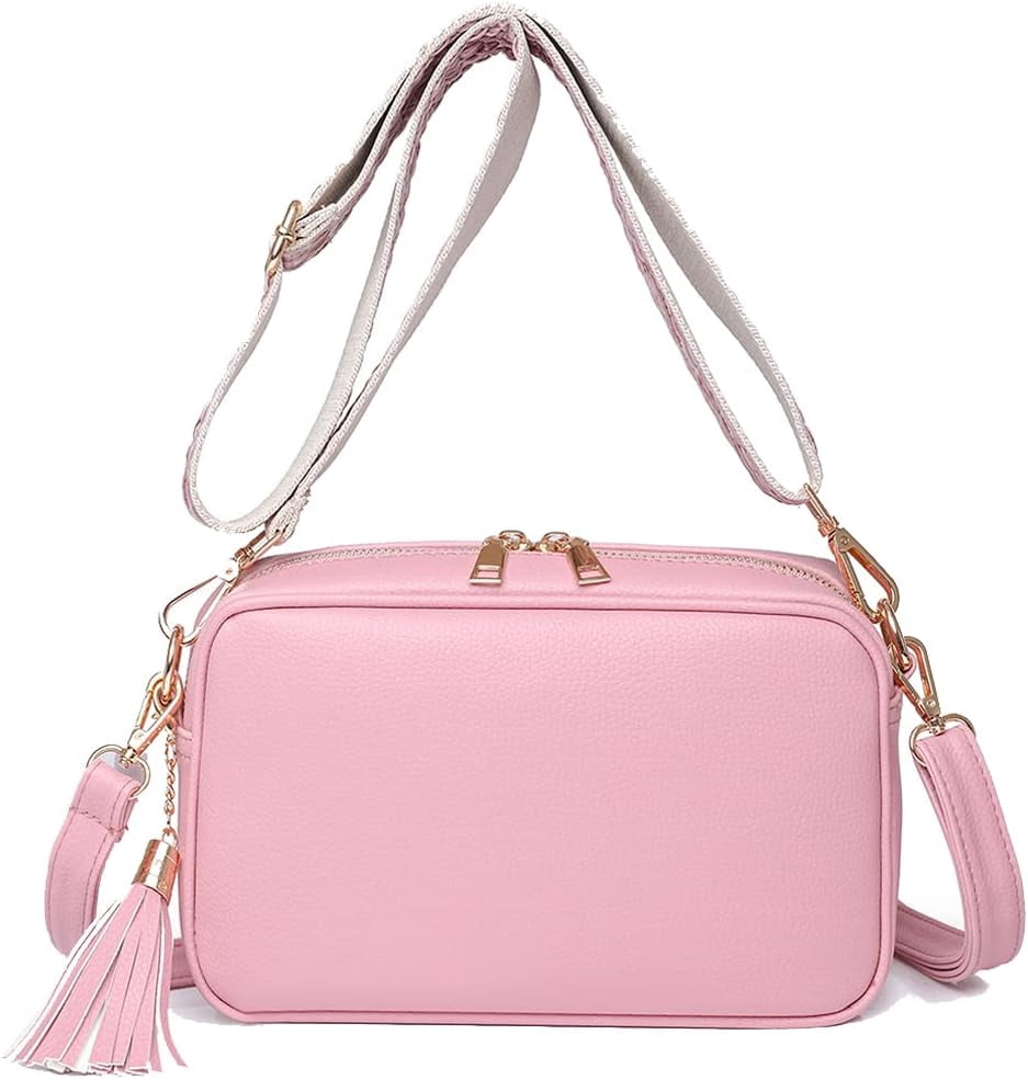 Municipal Shoulder Bag for Women Small PU Leather Crossbody Purse Lightweight Pocketbook Designer Travel Satchel with Tassel