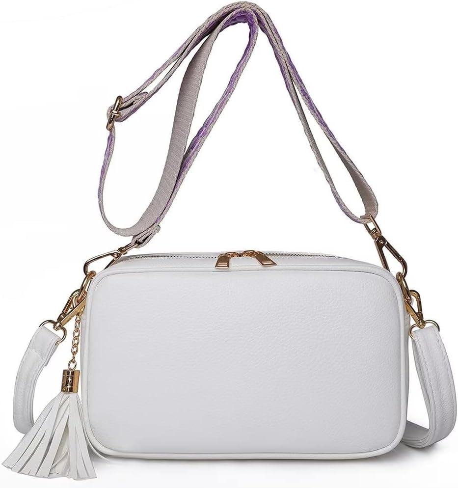 Municipal Shoulder Bag for Women Small PU Leather Crossbody Purse Lightweight Pocketbook Designer Travel Satchel with Tassel