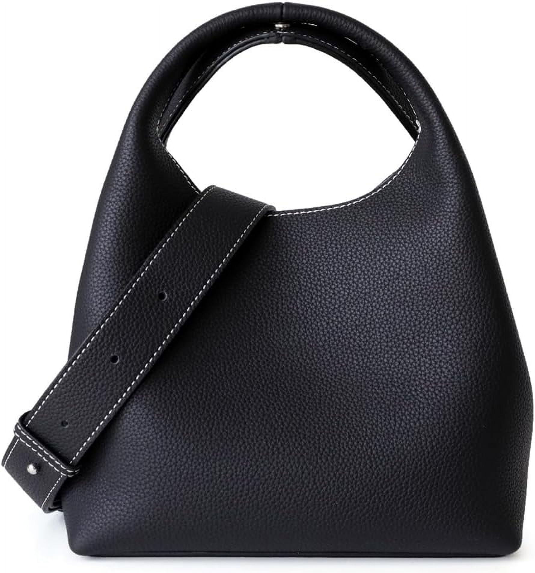 Municipal Small Genuine Leather Crossbody Bags Hobo Purse for Women Shoulder Bucket Bag Luxury Designer Handbag Satchels