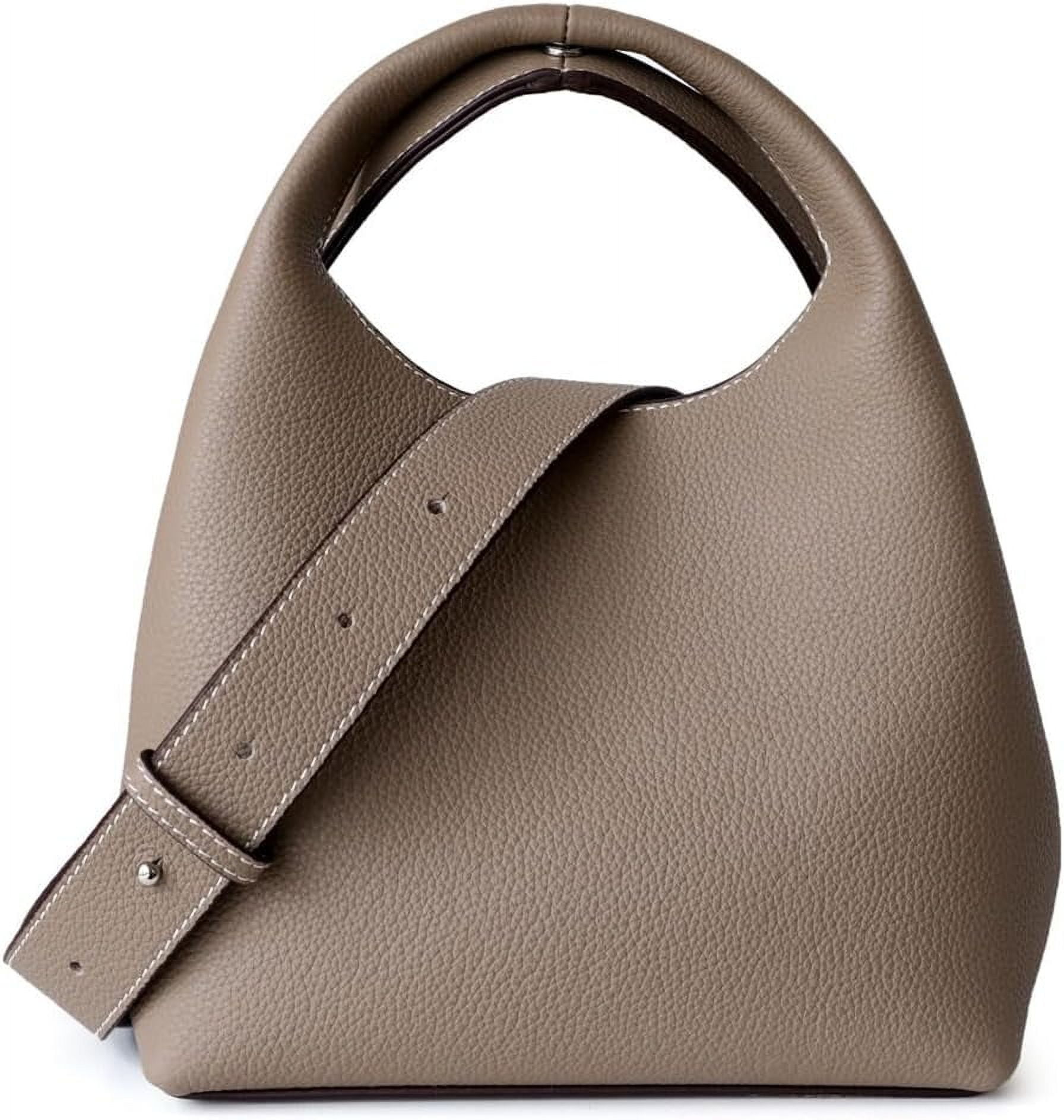 HLSOHJP Small Genuine Leather Crossbody Bags Hobo Purse for Women Shoulder Bucket Bag Luxury Designer Handbag Satchels