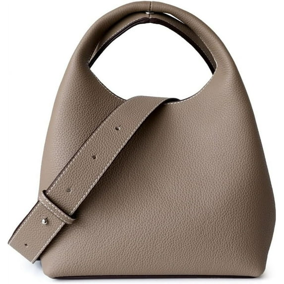 HLSOHJP Small Genuine Leather Crossbody Bags Hobo Purse for Women Shoulder Bucket Bag Luxury Designer Handbag Satchels