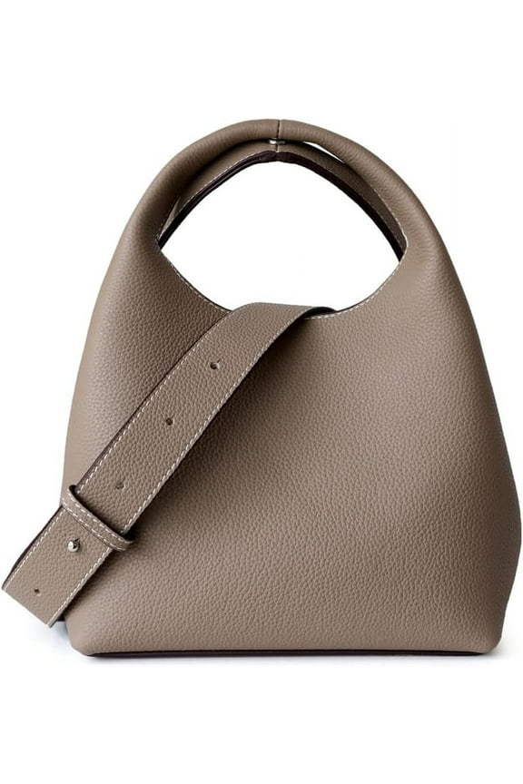 HLSOHJP Small Genuine Leather Crossbody Bags Hobo Purse for Women Shoulder Bucket Bag Luxury Designer Handbag Satchels