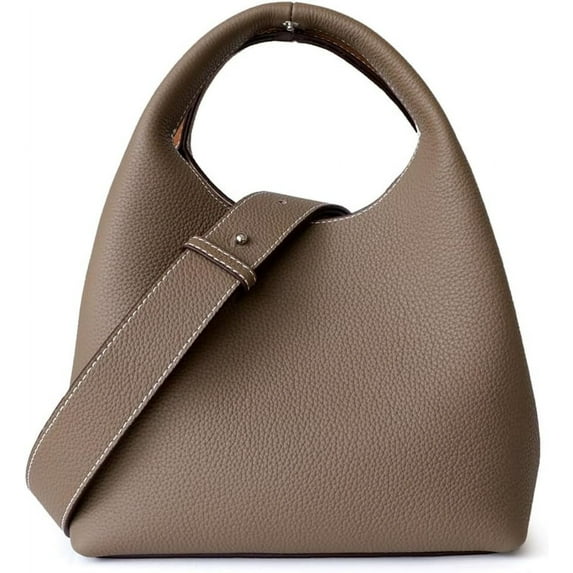 HLSOHJP Small Genuine Leather Crossbody Bags Hobo Purse for Women Shoulder Bucket Bag Luxury Designer Handbag Satchels