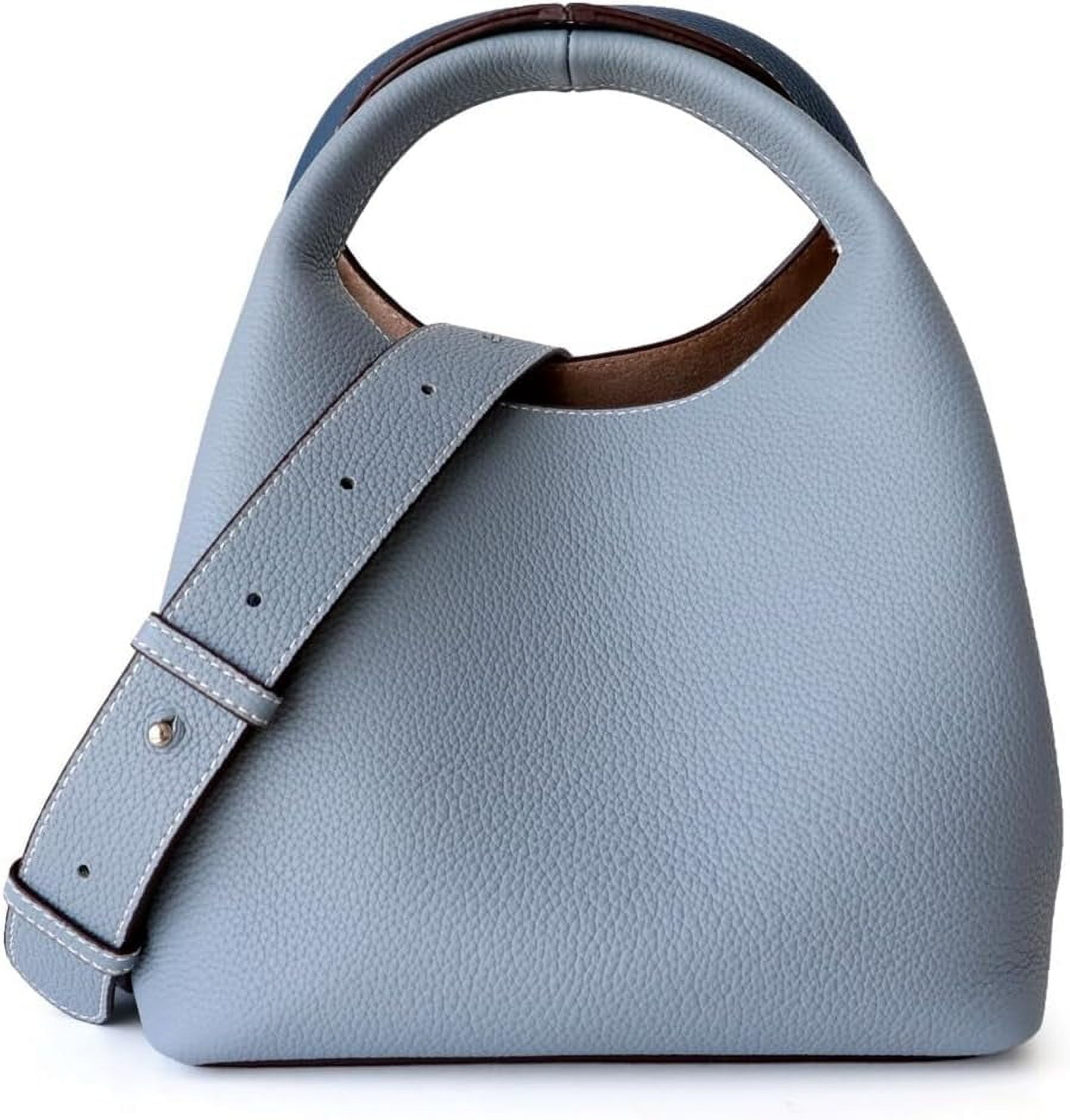 HLSOHJP Small Genuine Leather Crossbody Bags Hobo Purse for Women Shoulder Bucket Bag Luxury Designer Handbag Satchels