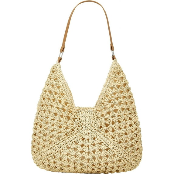 Municipal Straw Hobo Bags for Women Vintage Shoulder Bag Everything Tote Bag Designer Beach Bag Holiday Work Everyday Summer