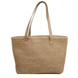Municipal casual straw large capacity tote wicker woven women shoulder bags rattan handbags summer beach big purses lady travel bali bag Walmart
