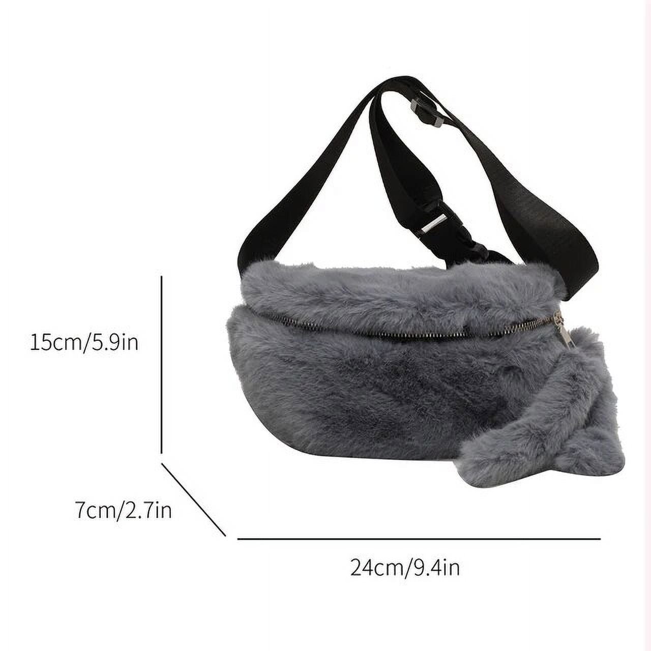 Municipal Women Fluffy Crossbody Bag Casual Plush Shoulder Bag ...