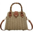 thumbnail image 1 of Municipal Women Straw Crossbody Bag Handwoven Basket Handbags Summer Beach Weave Shoulder Bag Bamboo Handle Handmade Hobo Purse, 1 of 8