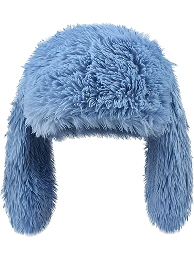 Municipal Y2K Fuzzy Bunny Hat for Women Cute Plush Beanie
