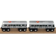Munipals MP01_11SE NYC Subway R40 Slant-End F Train 2-Car Set Wooden Railway Toy