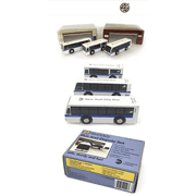 Munipals MP01-21BS NYC Bus & Depot Set 3-Piece Wooden Bus Collection with Bus Depot | Nova Bus LFS-HEV, Nova Bus RTS & Orion VII Hybrid Electric