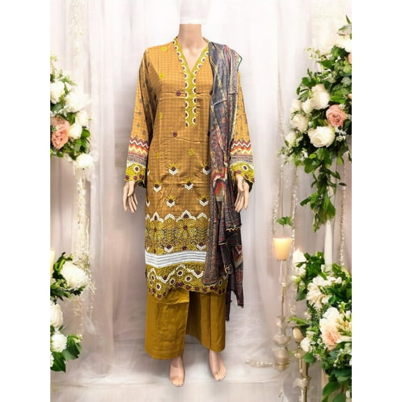 Pakistani Traditional Salwar Kameez Set, Cultural Wear for Women,05